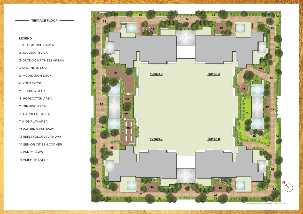 Terrace amenities plan from brochure