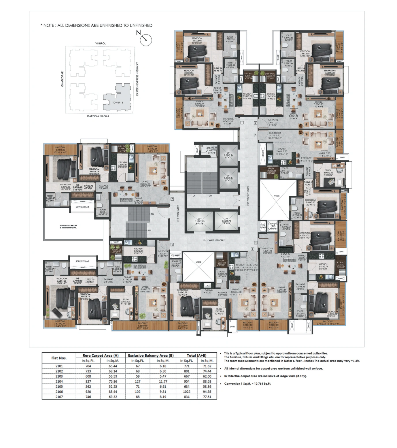 Sea Breeze — 21st Floor layout from supplied floor plan booklet